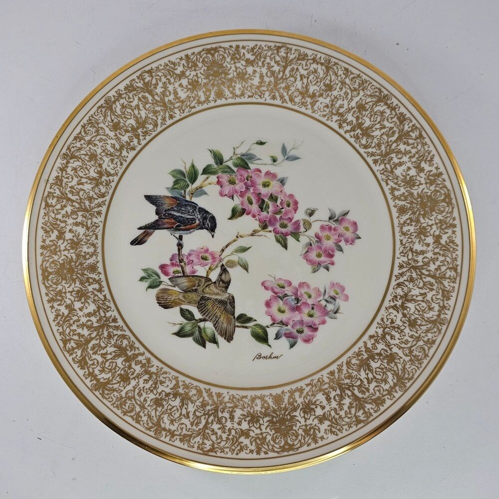 Lenox Annual Limited Edition Plate American Redstart Gold Trim 1975 Edward Boehm